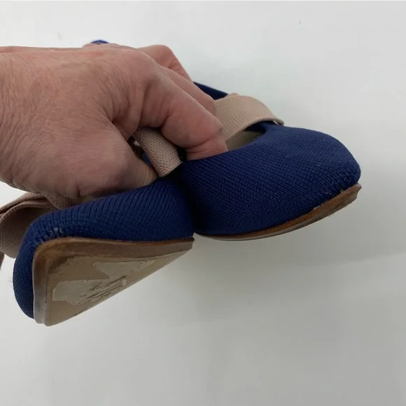 Rothy’s blue tan bow Maryjane pointed toe shoes size 9 - Picture 4 of 7